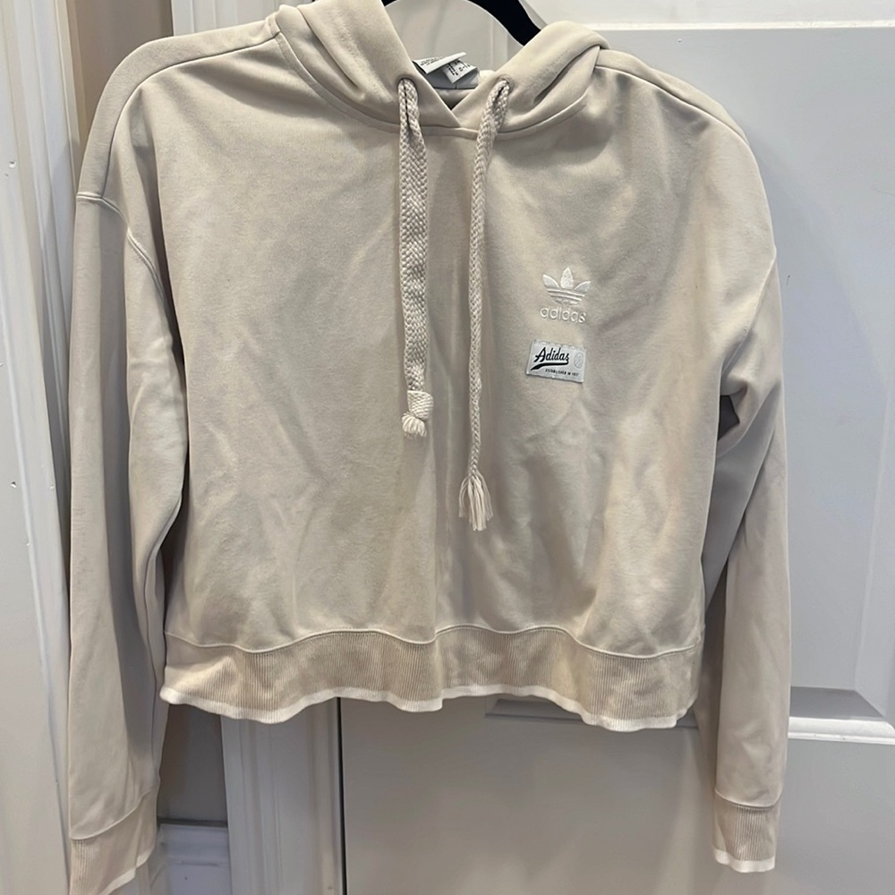 Adidas cropped light hooded sweatshirt